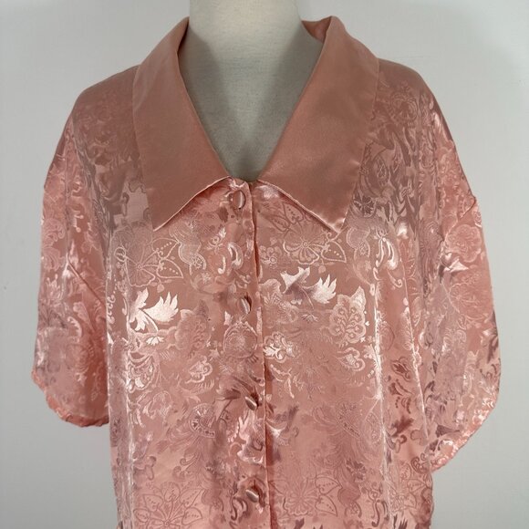 Vtg Victoria’s Secret Gold Label Cami Tank Top Shorts Set Pink Floral Size Large - Picture 4 of 12